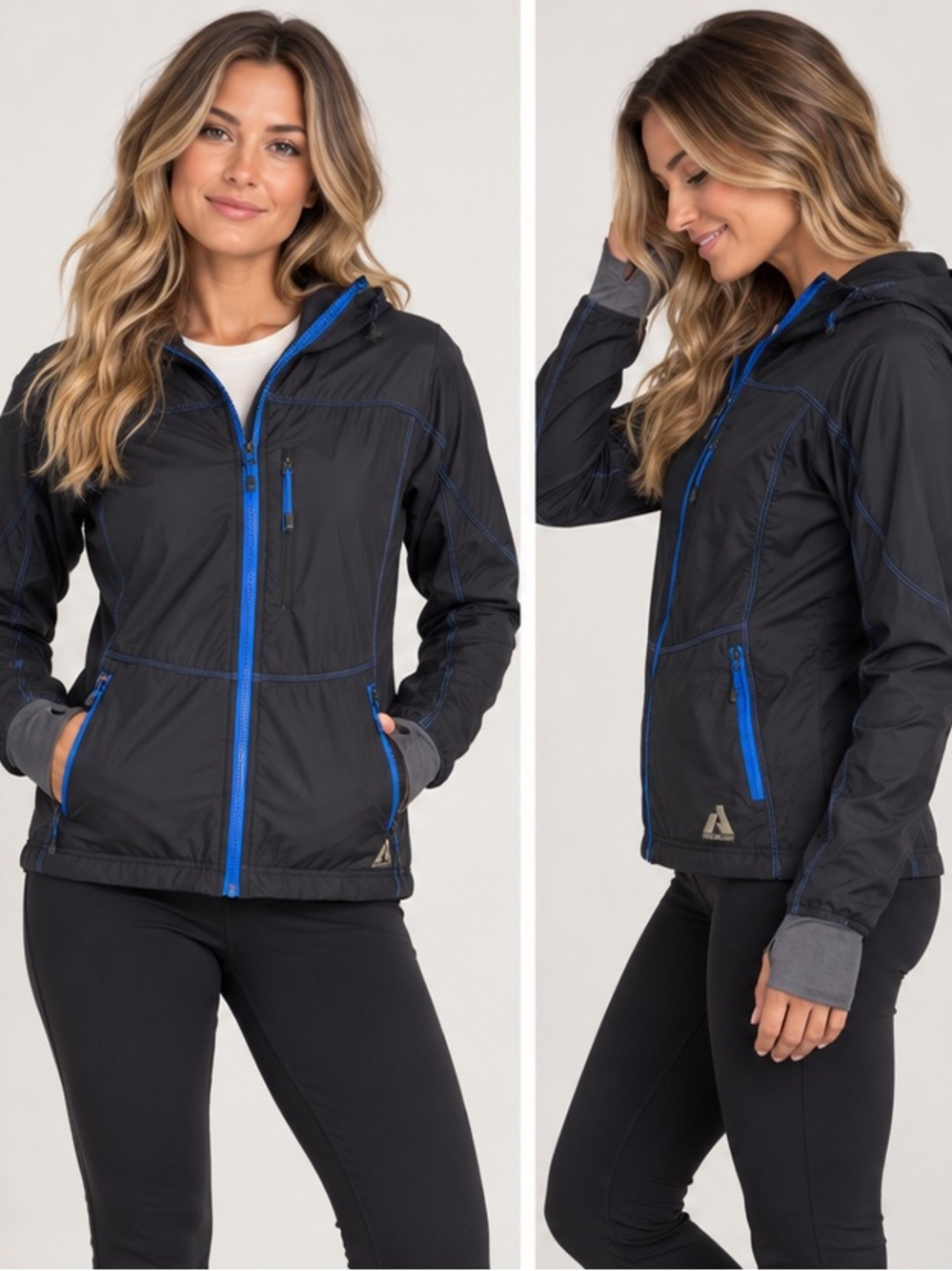 Eddie Bauer First Ascent Women’s XS Black Hooded Outdoor Jacket Full Zip